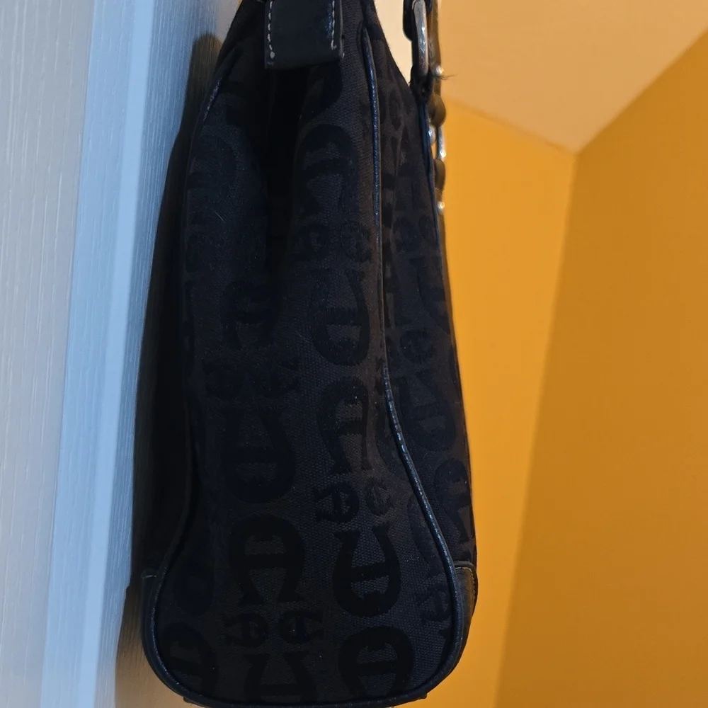 Etienne Aigner Signature Black shoulder Purse Bag Tote